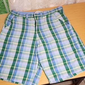 U.S. POLO ASSN Men's Checkered Shorts - Green and Blue